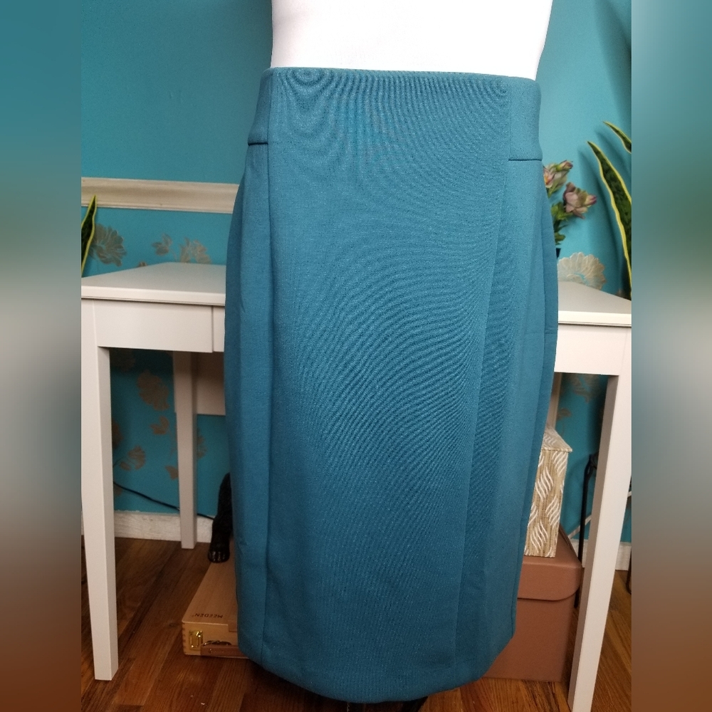 Ann Taylor The High Waisted Seamed Pencil Skirt Double Knit Dragonfly - Picture 12 of 13